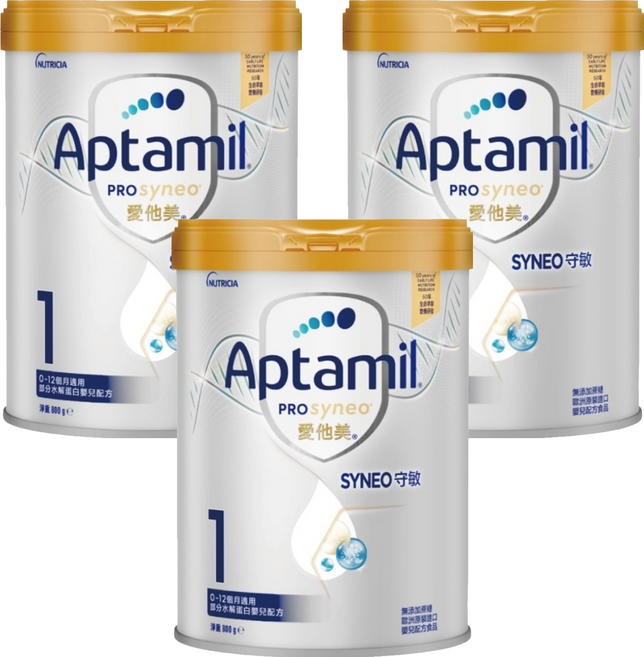 Aptamil 愛他美 Prosyneo 守敏 部份水解蛋白嬰兒配方奶粉 0~12個月, 800g, 1罐, 3罐