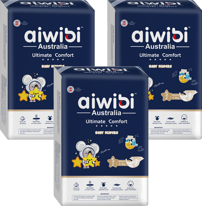 aiwibi 愛薇彼 夜用甄柔瞬吸 黏貼型尿布 4~8kg, S, 180片