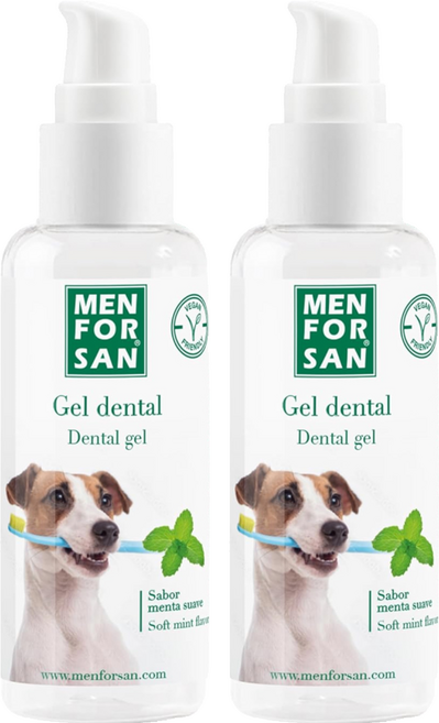 MEN FOR SAN 寵物潔牙凝膠 附牙膏套, 60ml, 2瓶