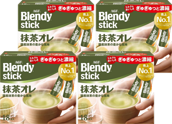 AGF Blendy 抹茶歐蕾風味即溶飲品, 9.7g, 18個裝, 4組