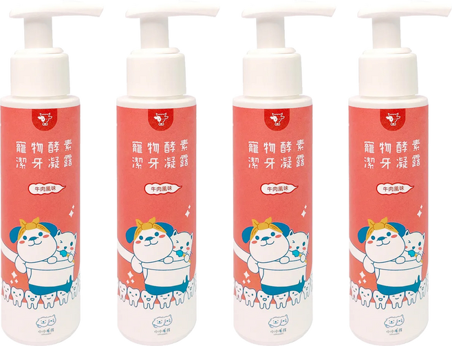 Little poppet 小小毛孩 寵物抗菌酵素潔牙凝露 牛肉風味, 80ml, 4瓶