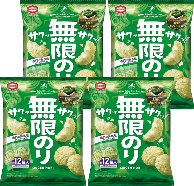 龜田製菓 無限海苔米果, 58g, 4個