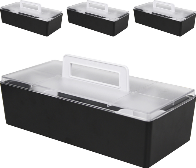 SHUTER 樹德 手提收納盒 CTB-3215L 325 x 154 x 134.6mm, 黑色, 4個
