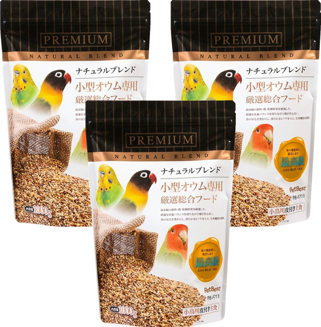 PetBest 小型鸚鵡 觀賞鳥全方位飼料, 1kg, 3包