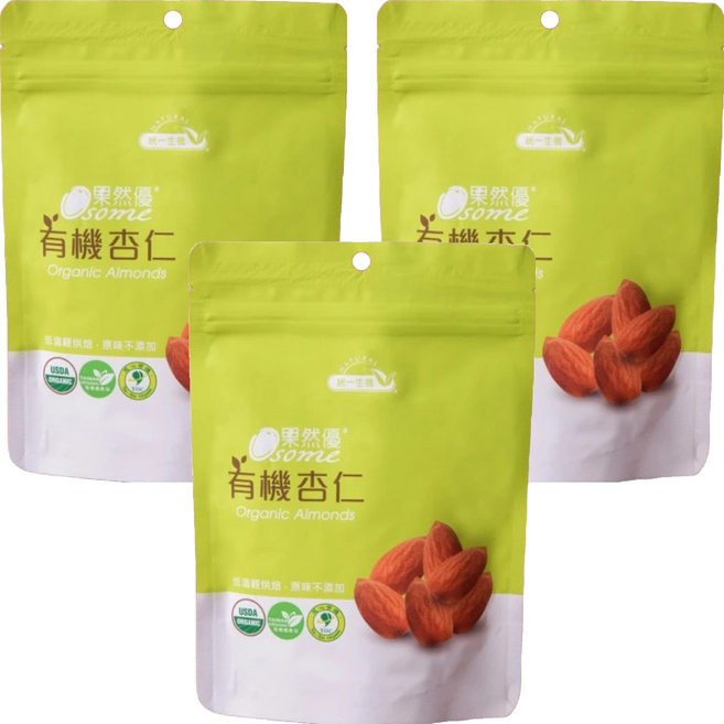 統一生機 Osome 果然優 有機杏仁, 150g, 3包