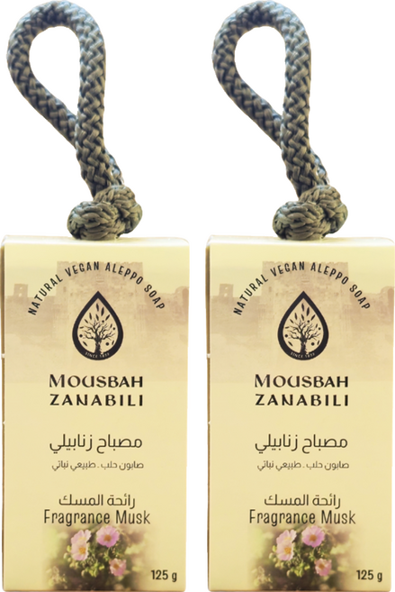 MOUSBAH ZANABILI 薩納貝莉 懸掛式快乾香氛皂 柔霧麝香, 125g, 2個