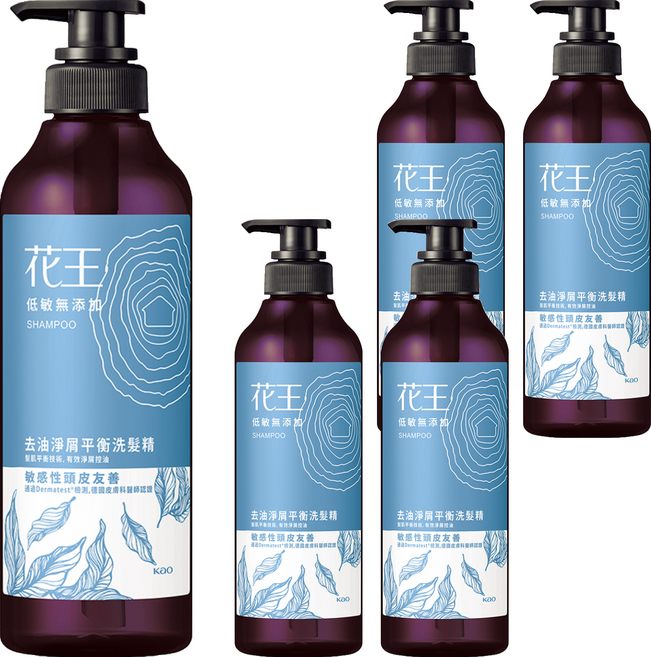 Kao 花王 低敏無添加去油淨屑平衡洗髮精 500ml, 5件