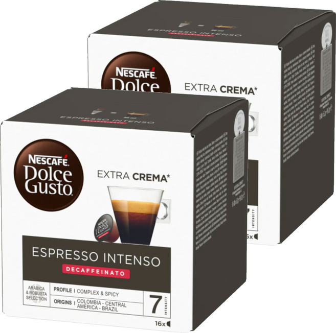 NESCAFE 雀巢咖啡 Dolce Gusto 多趣酷思 中度烘焙濃咖啡膠囊 低咖啡因, 6.2g, 16個裝, 2組