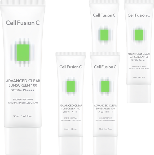 Cell Fusion C 控油潤色防曬霜 SPF50+ PA++++ 台灣公司貨, 5個, 50ml