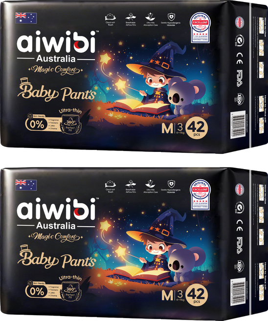 aiwibi 愛薇彼 安撫魔法褲型尿布, 84片, 中碼 (M)