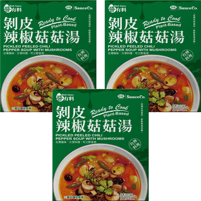 味榮 醬有料 剝皮辣椒菇菇湯, 520g, 3個