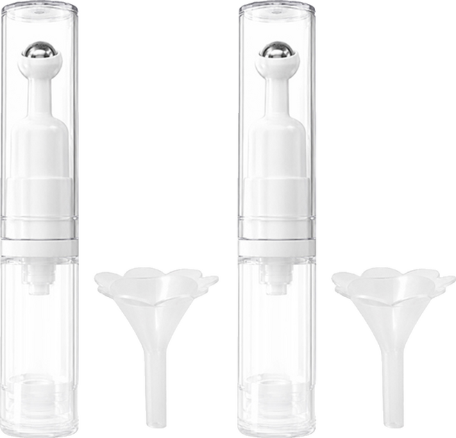 MOTO beauty care 真空滾珠按壓瓶 附花朵漏斗 AS 5ml, 2件, 白色