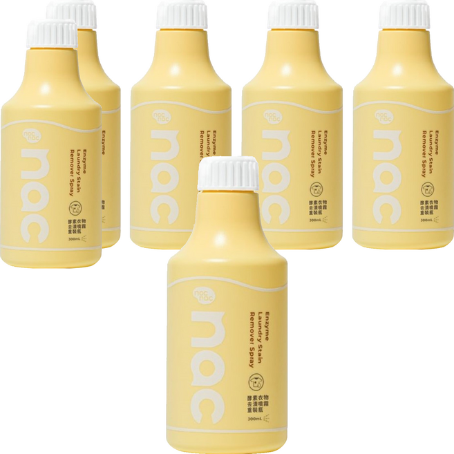 nac nac 酵素衣物去漬噴霧重裝瓶, 6個, 300ml