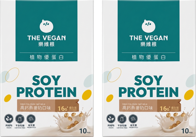 THE VEGAN 樂維根 高鈣植物優蛋白 燕麥奶 10包, 400g, 2個