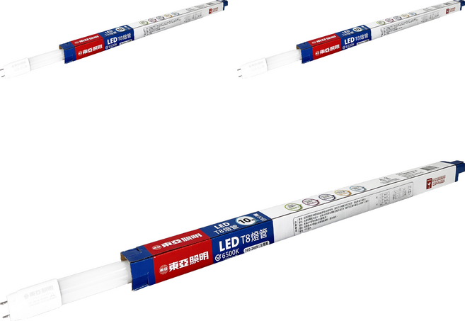 TOA 東亞照明 LED T8燈管 LTU20EV-10AAD6 2尺, 晝光色, 3支