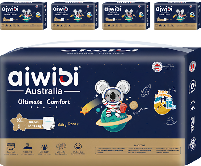 aiwibi 愛薇彼 夜用甄柔瞬吸 褲型尿布, XL, 200片