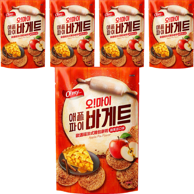 O my food 歐邁福 法式麵包餅乾 蘋果派口味, 80g, 5個