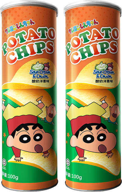 Shinchan 蠟筆小新 洋芋片 酸奶洋蔥, 100g, 2個