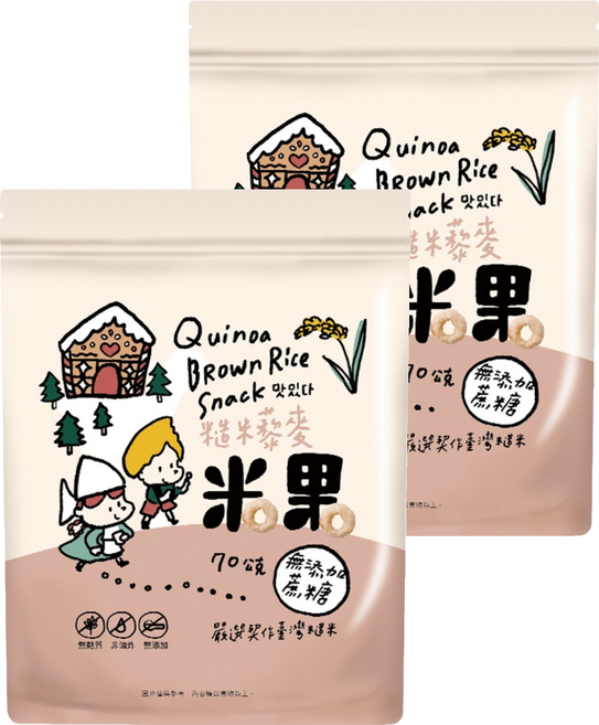 薌園 脆米果, 70g, 2個, 糙米藜麥