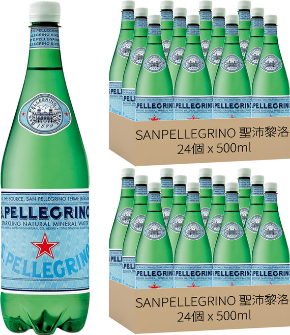 SANPELLEGRINO 聖沛黎洛 氣泡水, 500ml, 48個