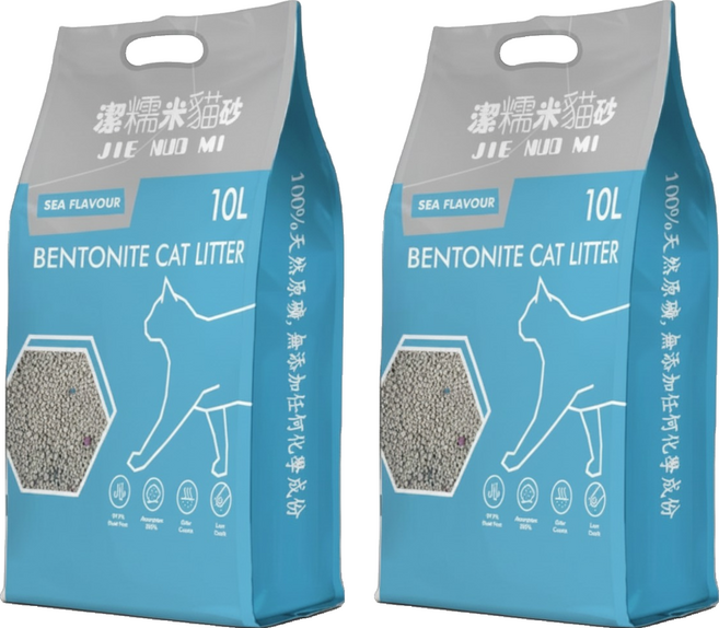 台灣 JIE NUO MI 潔糯米貓砂 鈉基貓砂, 7kg, 2個, 海洋