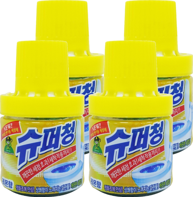 SANDOKKAEBI 山鬼怪 馬桶清潔劑 檸檬香, 180g, 4個