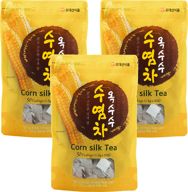 ODAESAN FOOD 玉米鬚茶包, 1.5g, 3個, 50個裝