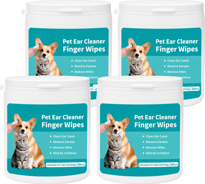 PET DAILY LAB 毛孩日常研究社 寵物潔耳清潔濕巾, 4個, 50個裝