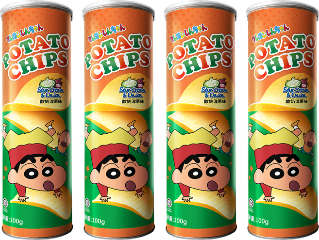 Shinchan 蠟筆小新 洋芋片 酸奶洋蔥, 100g, 4個