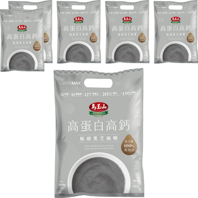 馬玉山 高蛋白高鈣極細黑芝麻糊 10包, 6袋, 300g