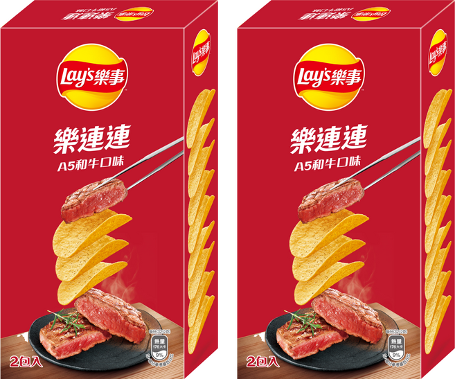Lay's 樂事 A5和牛口味洋芋片 經濟包, 166g, 2個