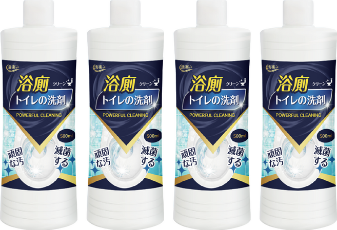 洗樂 浴廁強力清潔劑, 4個, 500ml