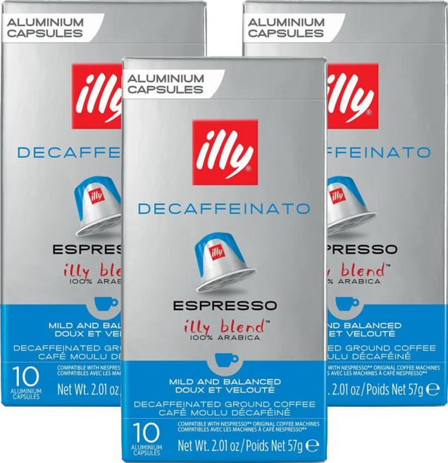 illy 意利 低咖啡因濃縮 咖啡膠囊 NESPRESSO適用, 3個, 5.7g, 10個裝