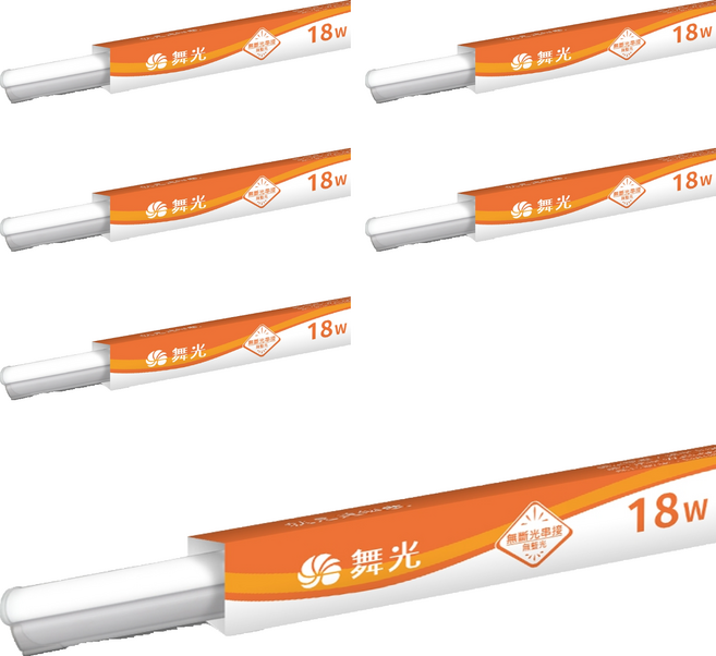 DANCELIGHT 舞光 T5 一體式支架燈 18W 3000K LED-T5BA4-WR9 4尺, 黃光, 6個