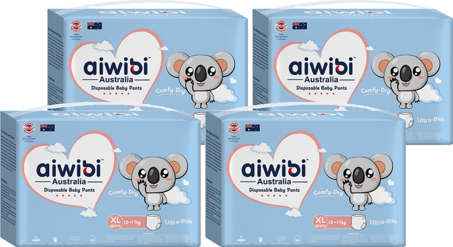 aiwibi 愛薇彼 清新乾爽透氣輕薄 褲型尿布 12~17kg, XL, 160片