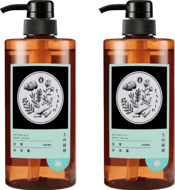 tsaio 上山採藥 艾草沐浴露, 2個, 600ml