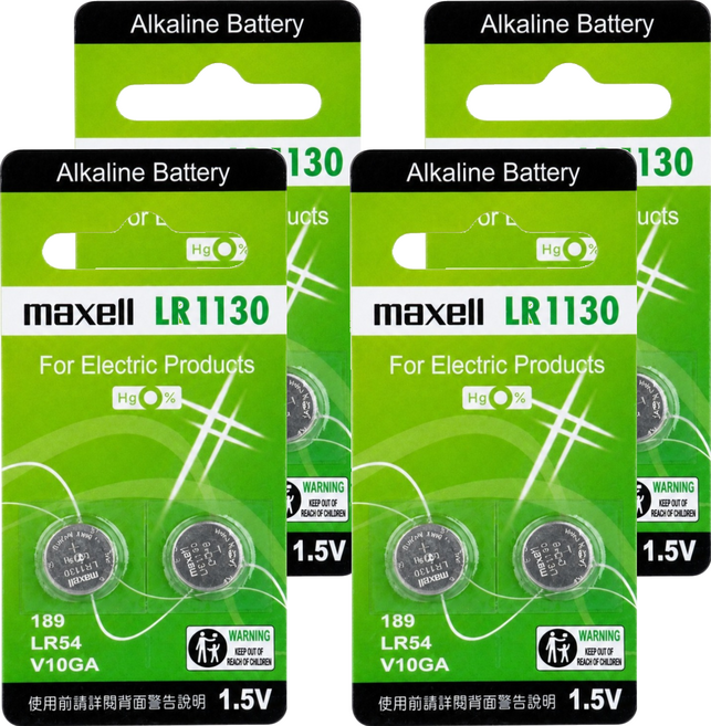 maxell 鈕扣電池 LR1130, 4個, 2個裝