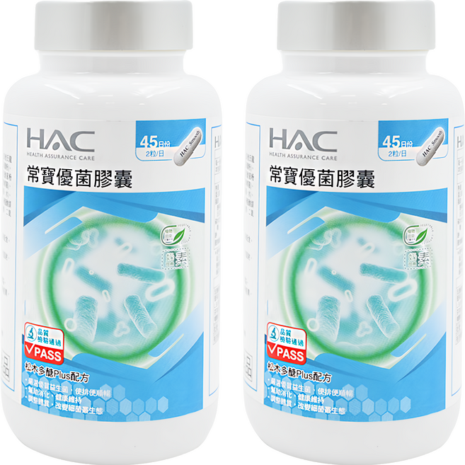 永信藥品 HAC 常寶優菌膠囊, 90顆, 2罐