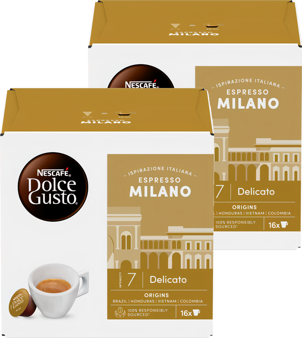 NESCAFE 雀巢咖啡 Dolce Gusto 多趣酷思 米蘭濃縮咖啡膠囊, 6.2g, 16個裝, 2組