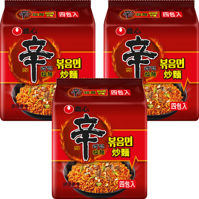 NONGSHIM 農心 辛炒麵4入, 3套