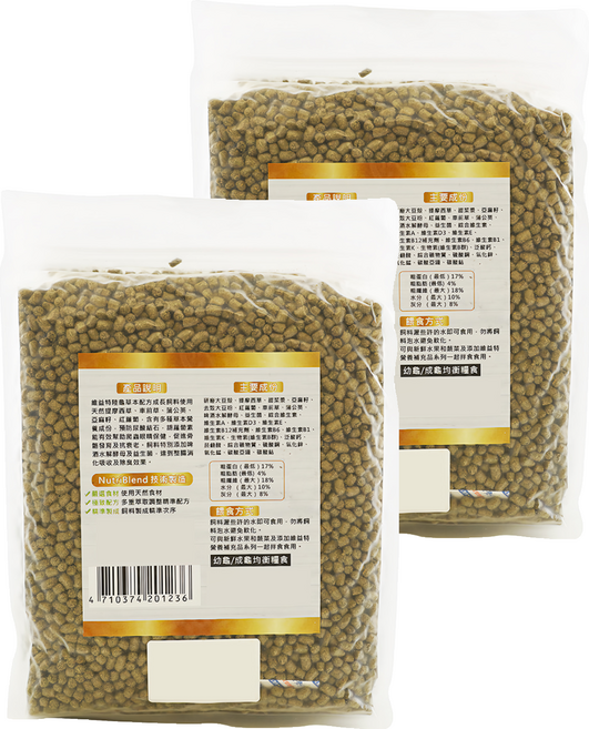 WEIYITER 維益特 陸龜草本配方成長飼料, 1kg, 2袋