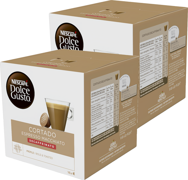 NESCAFE 雀巢咖啡 Dolce Gusto 多趣酷思 濃縮咖啡瑪奇朵咖啡膠囊-低咖啡因, 6.2g, 16個裝, 2組