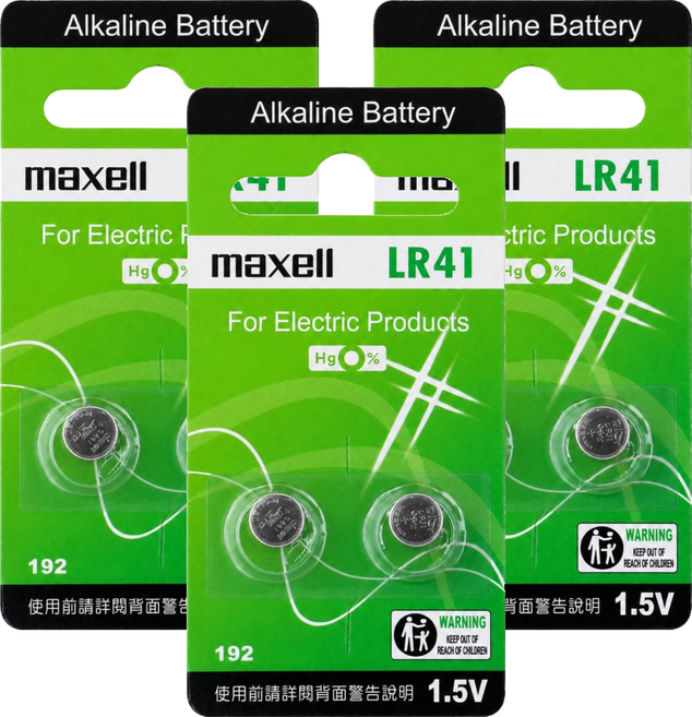 maxell 鈕扣電池 LR41, 3個, 2個裝