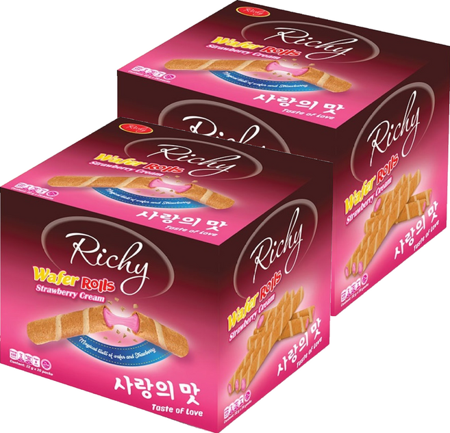 Richy 瑞奇 爆漿捲心三兄弟 草莓風味, 440g, 2個