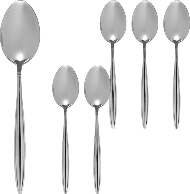 MiyAco 米雅可 經典316不銹鋼大湯匙, 6支, 銀色, 單品