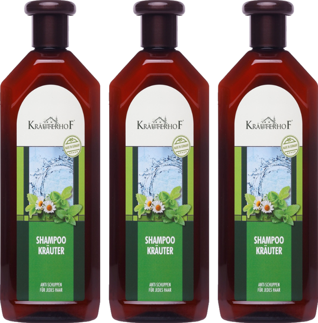 KRAUTERHOF 草本莊園 無矽靈植萃草本洗髮精, 500ml, 3瓶