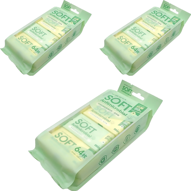 FAmILyLIFE 生活 特厚抗菌超柔細濕巾 迷你包 8張 14 x 15cm, 50g, 8入, 3組