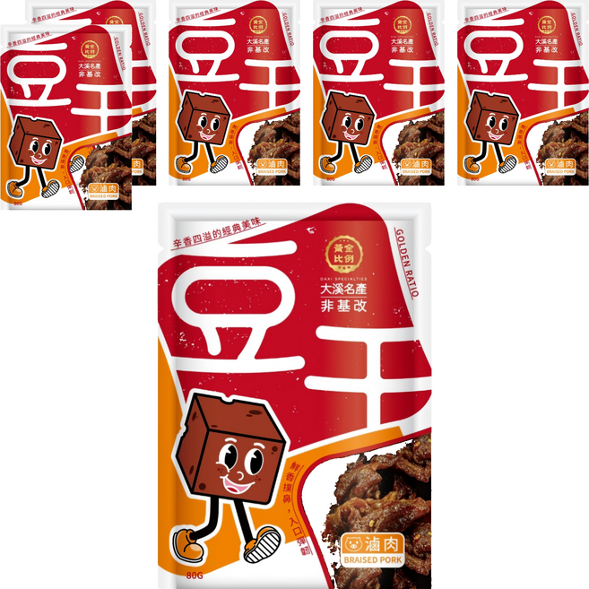 黃金比例 古早味豆干 滷肉, 6個, 80g