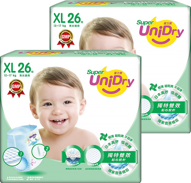UniDry 優力寶 優力褲/尿布 12~17kg, XL, 52片