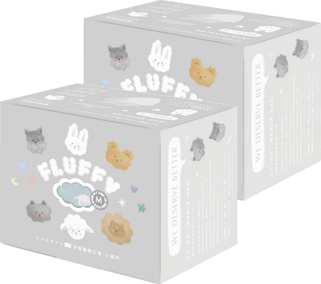 CHENYU 辰昱 小童款 Fluffy系列 3D醫療透氣口罩 3~7歲, 30個, 2盒, 軟綿綿小羊